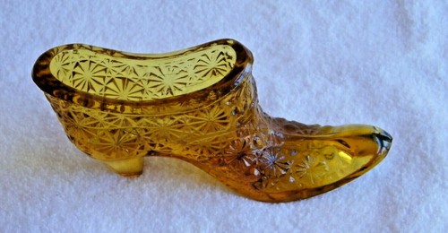 Vintage Bernstein Deko Sammlerstück Glas Schuh - Bild 3 von 9
