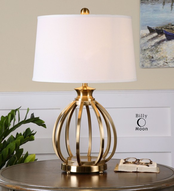 gold cage table lamp