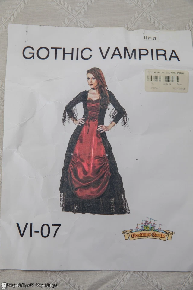 Gothic Vampira Costume Small Halloween Horror Victorian Theater Party - Image 4 of 4