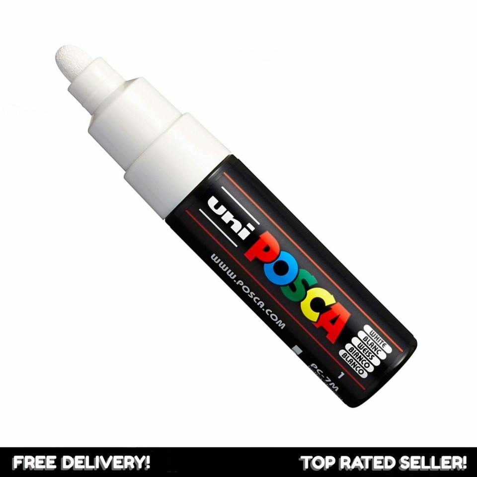 Uni Posca WHITE Paint Marker Pens PC1M 1MR 3M 5M 7M 8K 17K PCF350