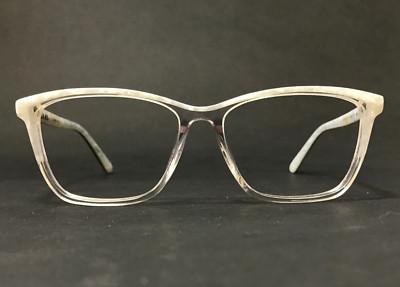 Lamm Brille Rahmen LAUF080 CRY Schwarz Elfenbein Klar Cat Eye Full Rim 56-16-145