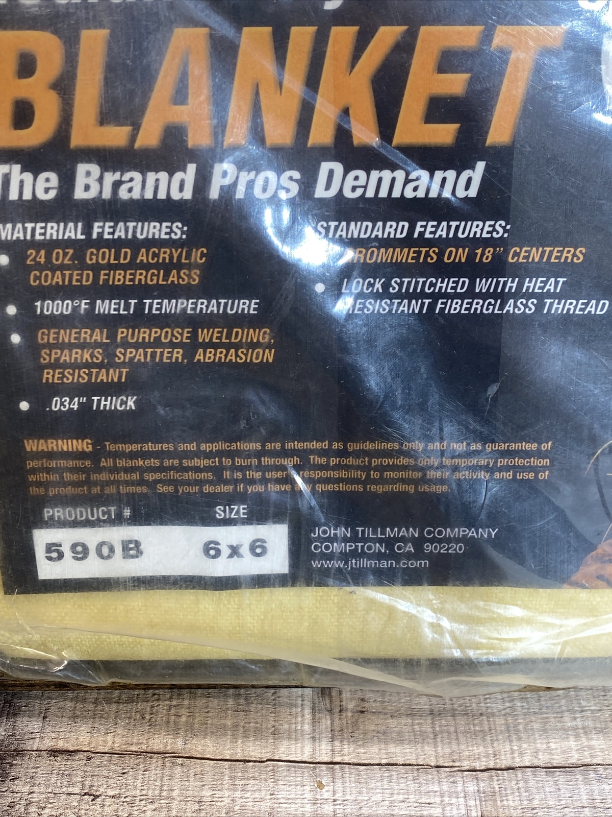 TILLMAN Medium Duty Welding Blanket, 6 Ft. H X 6 Ft. W 590B .034” Thick 608134590666 eBay
