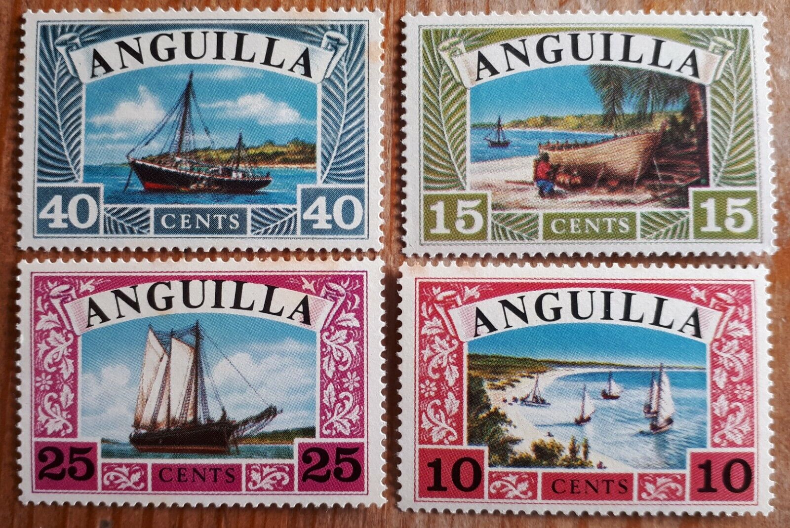 1968 Anguilla Full Set 4 Stamps - Sailboats - Unused/Not Hinged
