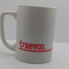 Vintage Revco Drug Store Old Advertising Coffee Mug White with Red Print HTF