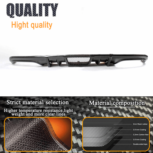 Difusor de carbono para Mercedes W204 C63AMG 08-11 parachoques trasero alerón trasero - Imagen 9 de 12