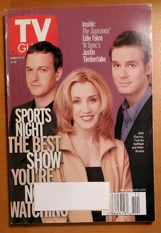 TV GUIDE 11-17 MAR 2000 ISSUE "SPORTS NIGHT" JOSH CHARLES, HUFFMAN, PETER KRAUSE