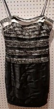 JS Collections Dress Size 8 Black Lace Straps Formal