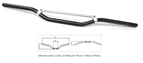 Manubrio Ergal  Nero 22 Piega bassa + traversino HONDA HORNET 600 - Imagen 1 de 1