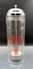 Vintage Coca Cola Straw Dispenser Metal Lid. Bubbles In Glass Throughout 5 cents