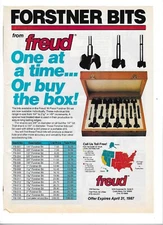 1987 Forstner Drill Router Tool Bits From Freud Vintage Print Advertisement