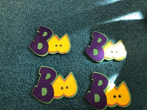 Halloween BOO feltro su plastica ritagli decorativi Set di 4