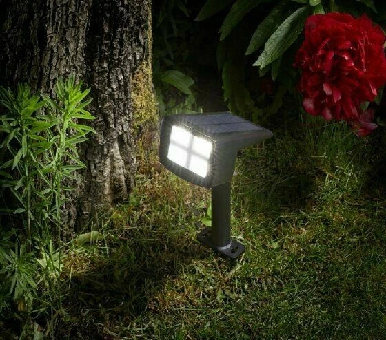 Revo 50L Super Bright Solar Spotlight With Ground Stake And Wall Mounting Fixing