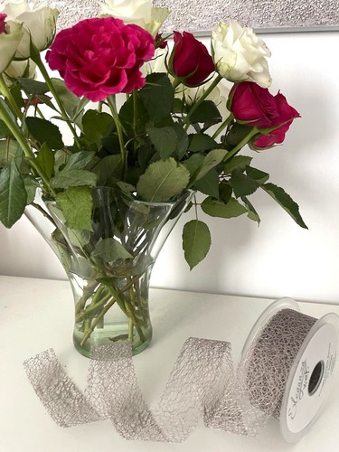 Eleganza MESH Web Fret Ribbon Wedding Christmas - * 8 NEW COLOURS * 38mm & 50mm - Picture 28 of 40