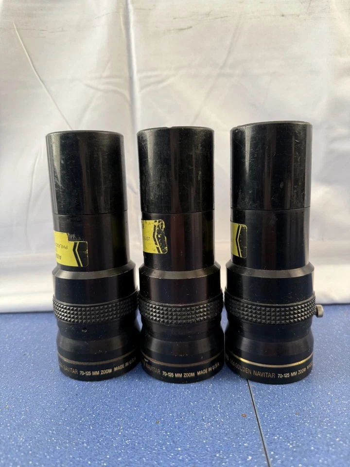 Lote de 3 lentes de proyección zoom Navitar doradas 70-125 mm negras - SIN PROBAR Foto 2 de 4