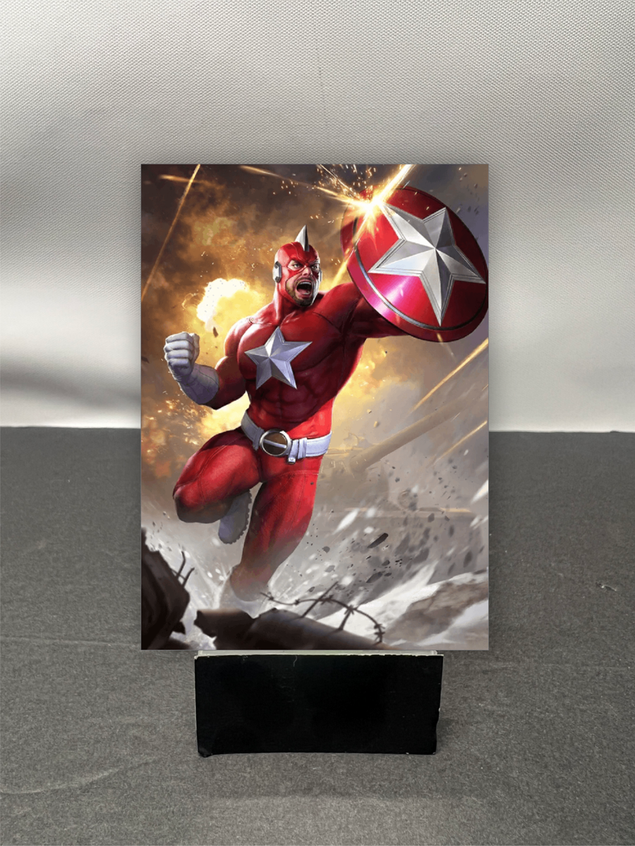 スタンドマイヒーローズ × RED° アートパネル Red Guardian Marvel Comics Custom Art Trading Card Thick C351 | eBay