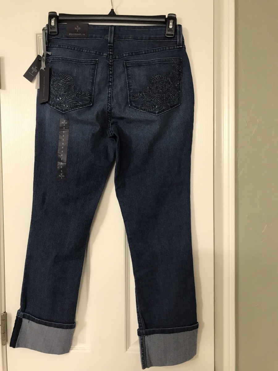 Jeans Boyfriend NYDJ Lorena - Taille 8, Denim Léger Gris