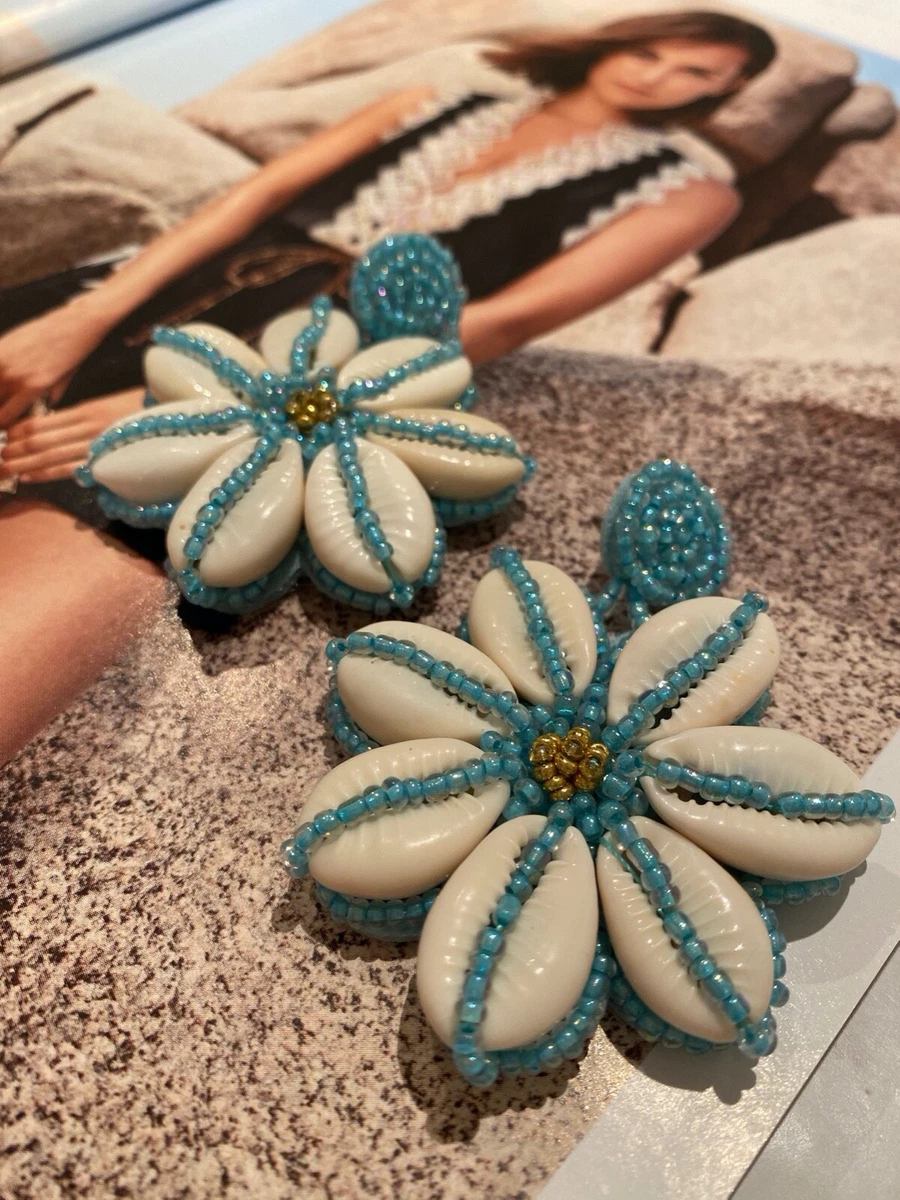 Aqua statement shop earrings