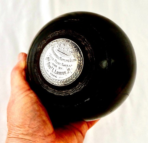 Silver Mounts Lignum Vitae Lawn Green Trophy Bowls. Motherwell Bowling Club 1906 - Picture 6 of 11