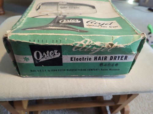 Vintage Mid Century Space Age Oster AirJet Hairdryer W/ Box - Working No Hot Air - Picture 4 of 19