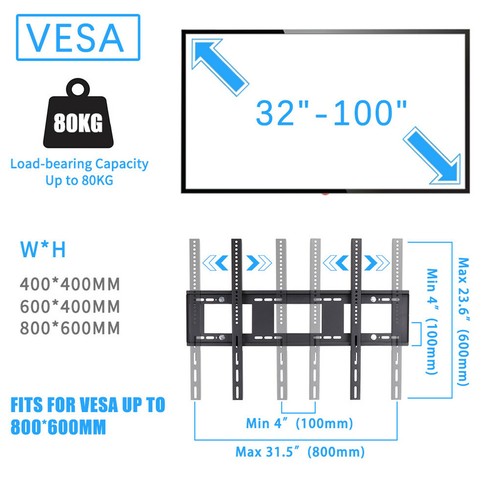 Height Adjustable Tall Floor TV Stand Mount Portable TV Cart Freestanding 100"TV - Picture 80 of 165