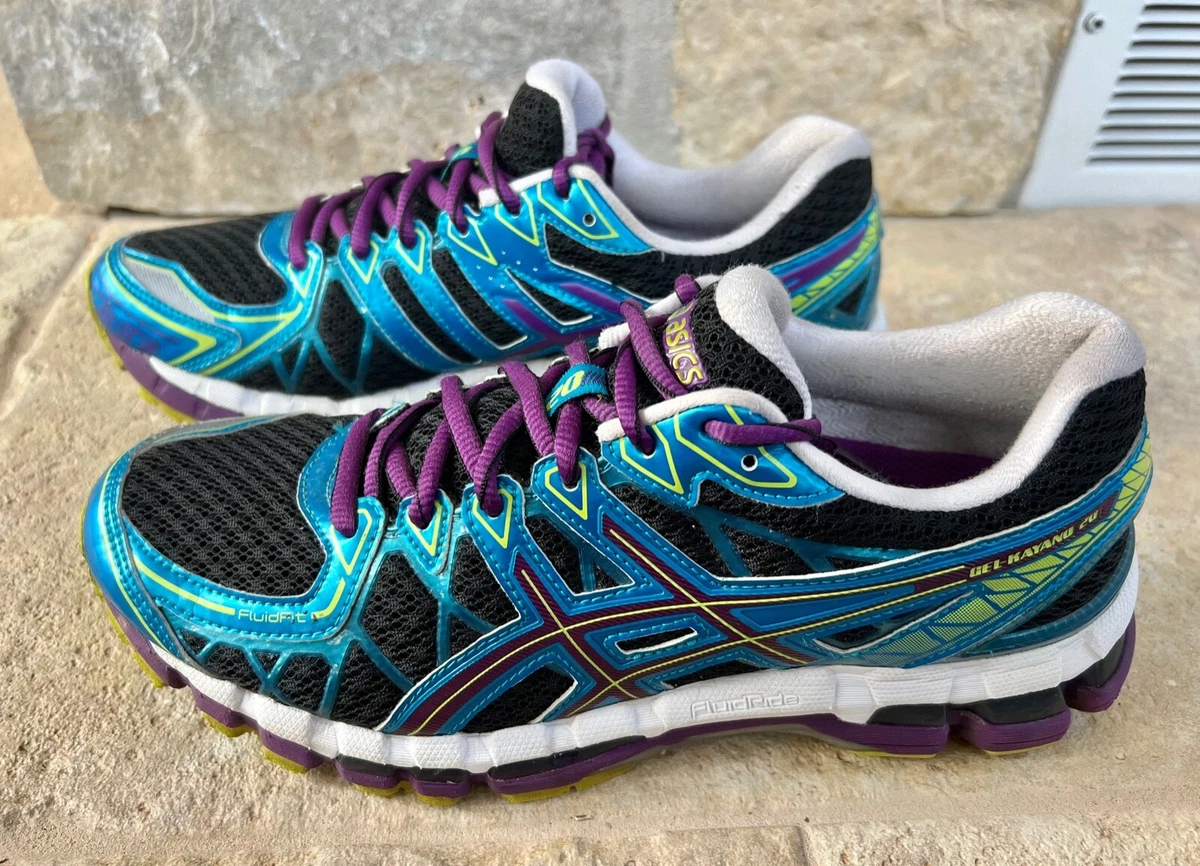 ASICS Gel Kayano 20 Anniversary Women s Sz 9.5 Running Shoes Black Purple Blue