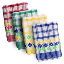 4pcs Large Kitchen Towels, Absorbent Cotton Terry Dish Cloths Tea Towel Dishrags