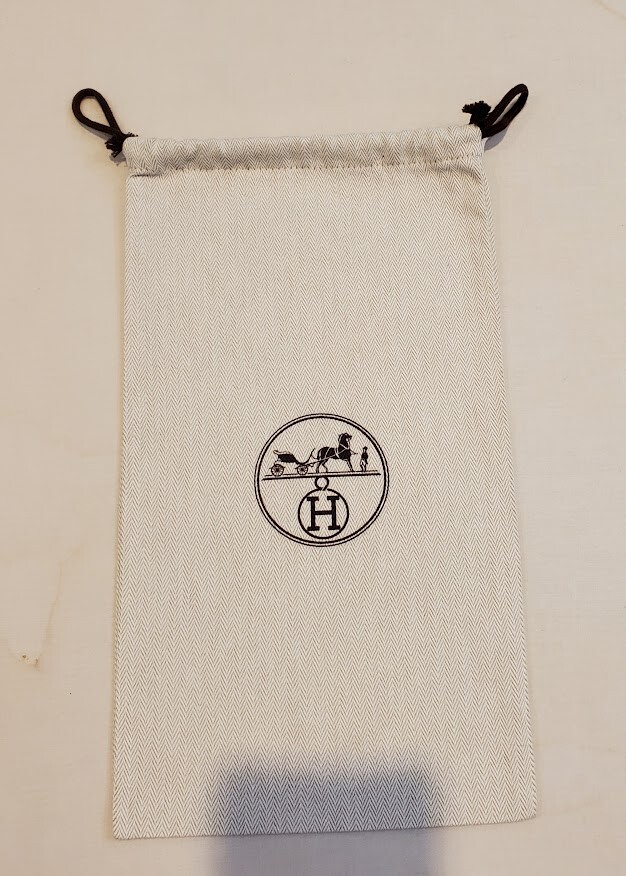 Hermes Herringbone Tweed Drawstring Storage Dust … - image 1