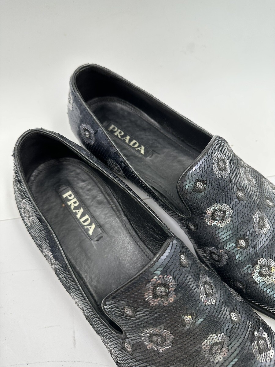 Prada Blue Floral Sequin Slip-on Sleepers For Man Size 11 | eBay