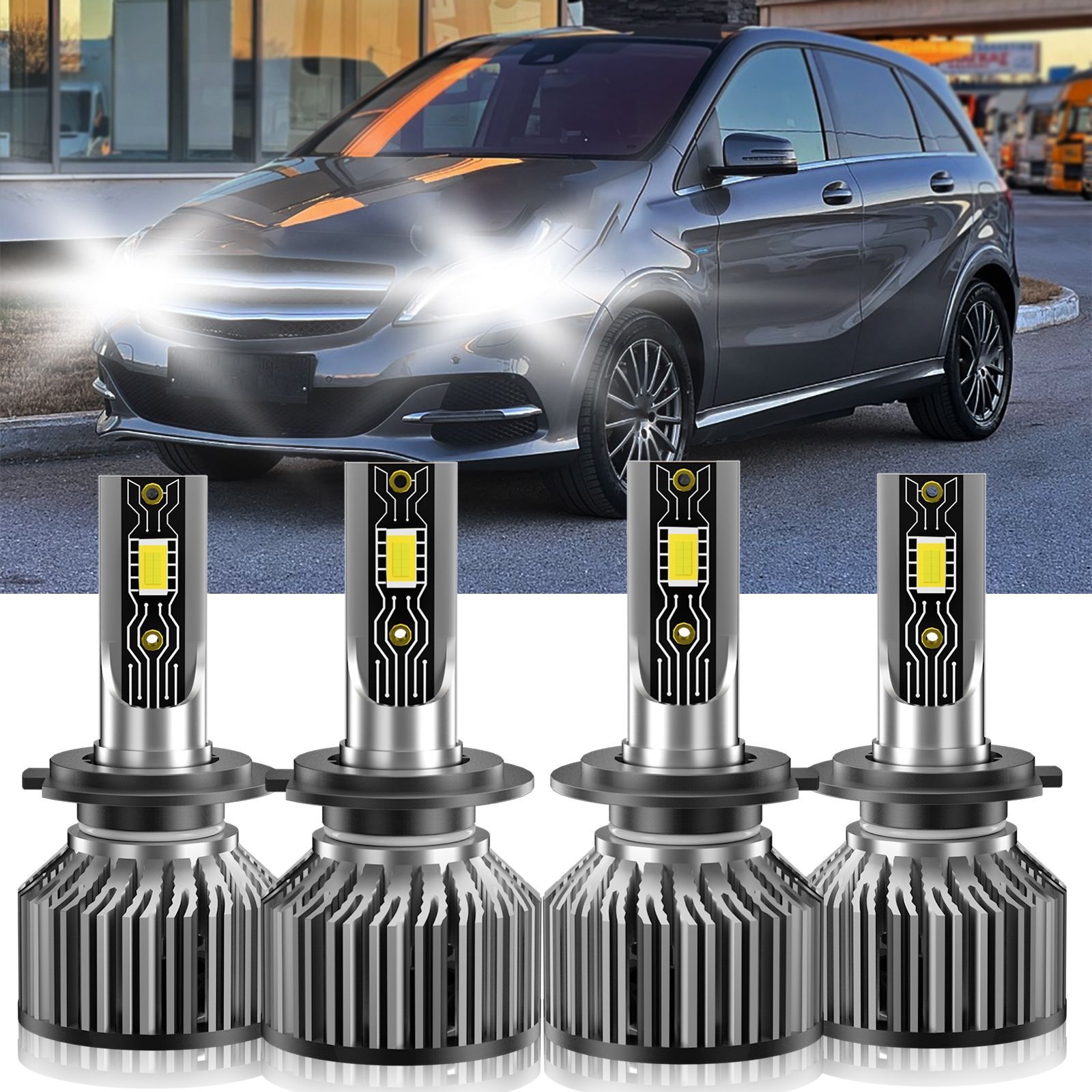 For Mercedes-Benz B Electric Drive 2014-2015 H7 LED Headlight Bulbs Hi Low Beam