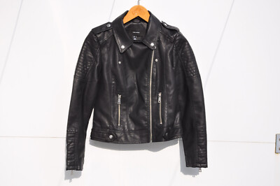 VERO MODA - schwarze Kunstlederjacke im Bikerstil, Gr. M, neuwertig - für Damen