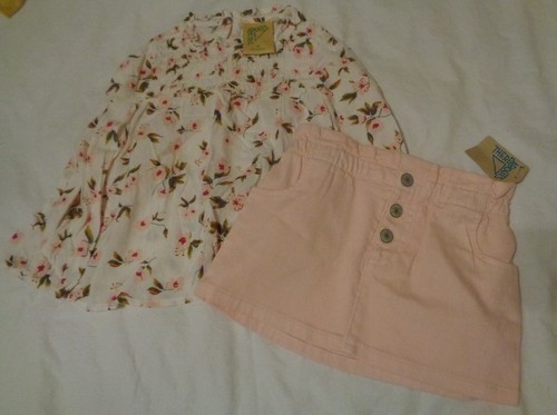 THERE ABOUTS 3T TODDLER BABY GIRL 2 Pc OUTFIT SET PINK SKIRT FLORAL TOP NWT