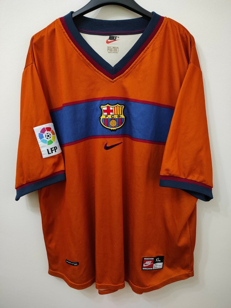 Maillot De Football FC Barcelona 1998 - Taille XL, Domicile Ou Extérieur ?, Bleu, Occasion