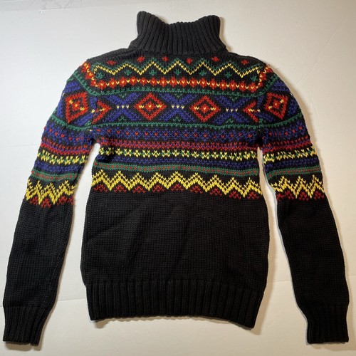 Ralph Lauren Aztec Southwest Youth Boys Small (8) Cotton Pima Sweater 1/4 Zip - Picture 7 of 8