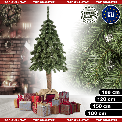 Knstlicher Weihnachtsbaum PREMIUM mit echter Baumstumpf Christbaum Deko |  eBay.de