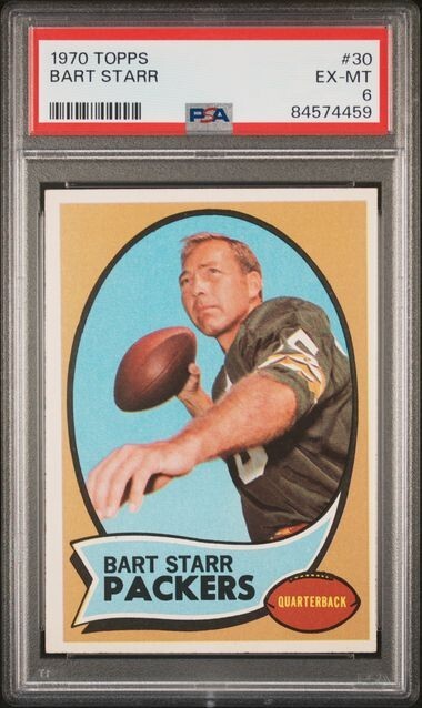 1970 Bart Starr Topps #30 Green Bay Packers Graded PSA 6 EX-MT