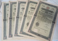 5 Stk. Pfandbrief 200 Kronen des Steiermärkischen Sparkasse-Vereines Serie 1911