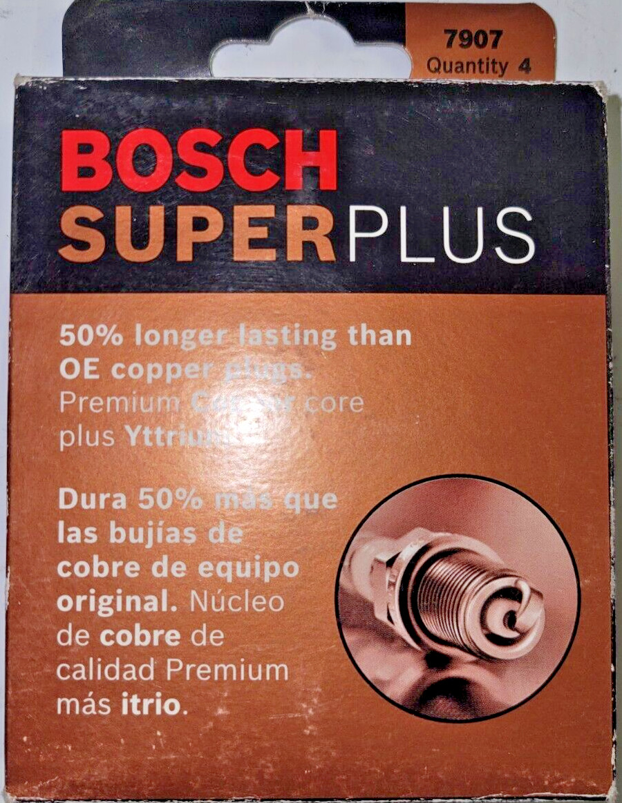 New Bosch Super Plus 7907 Spark Plugs Set of 4  