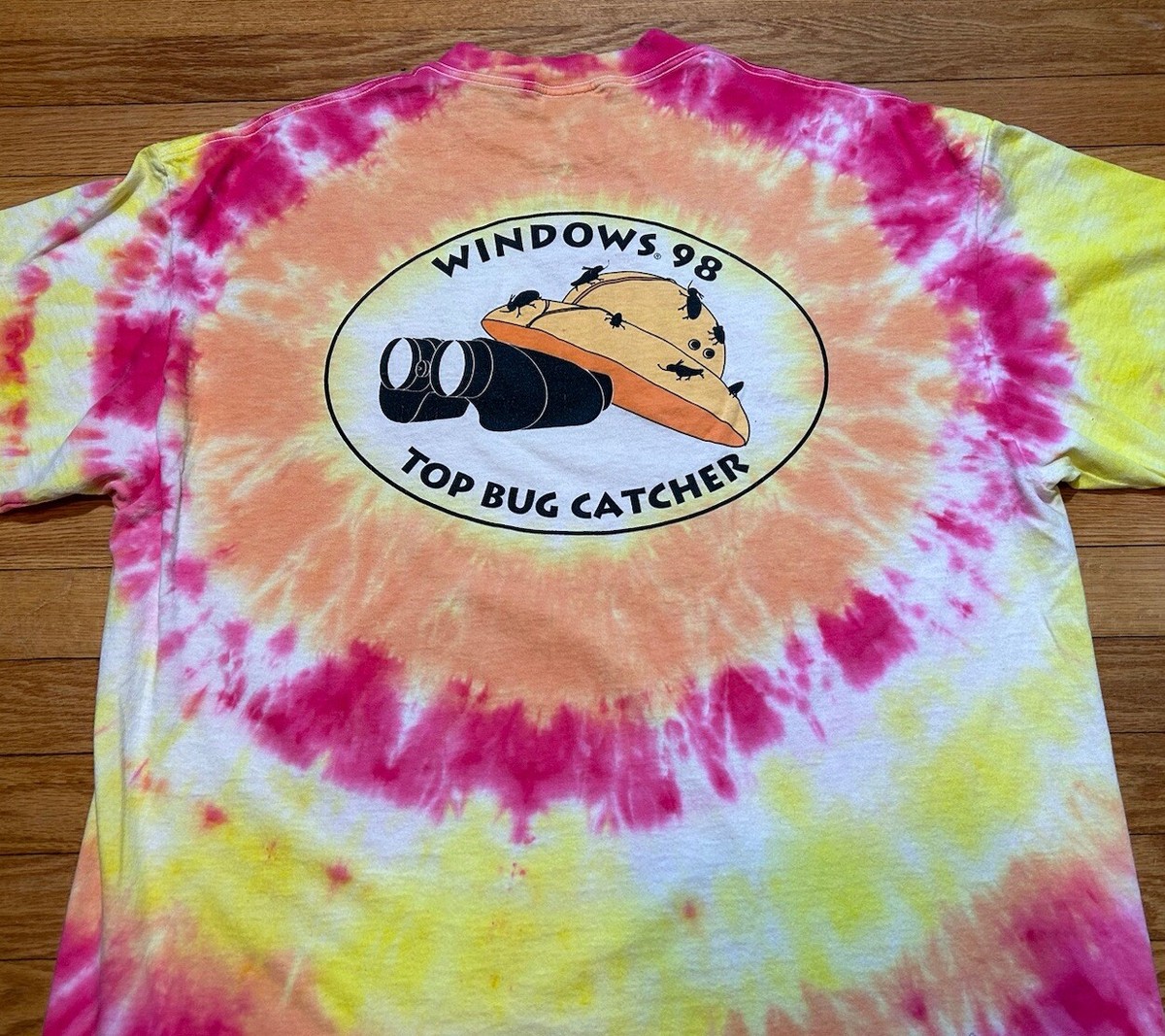 Vtg 90s Microsoft Windows '98 Top Bug Catcher Tech Single Stitch T
