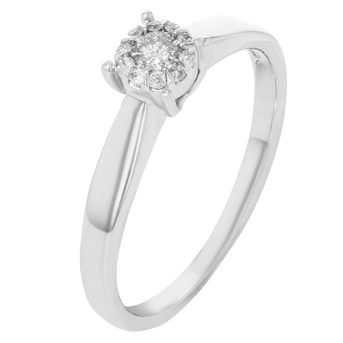 Damiani Illusion Diamond Engagement Ring 18k White Gold 0.17 Cttw Size 6.5 - Picture 8 of 8