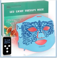 LED Light Therapy with Ice Compress 850nm Infrared 8 Light Modes Face Mask NEW!