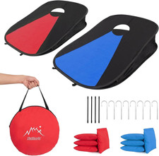 Portable Cornhole Set PVC Framed Corn Holes Outdoor Game Set with 2 Cornhole Boa