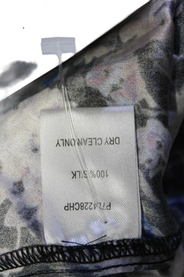 Mini Vestido Floral Parker Para Mujer Cuello Alto Sin Mangas Volantes Mangas Largas Talla XS Foto 4 de 4