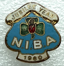 1960 NIBA Jubilee Year Bowling Club - Vintage Enamel Badge - Northern Ireland