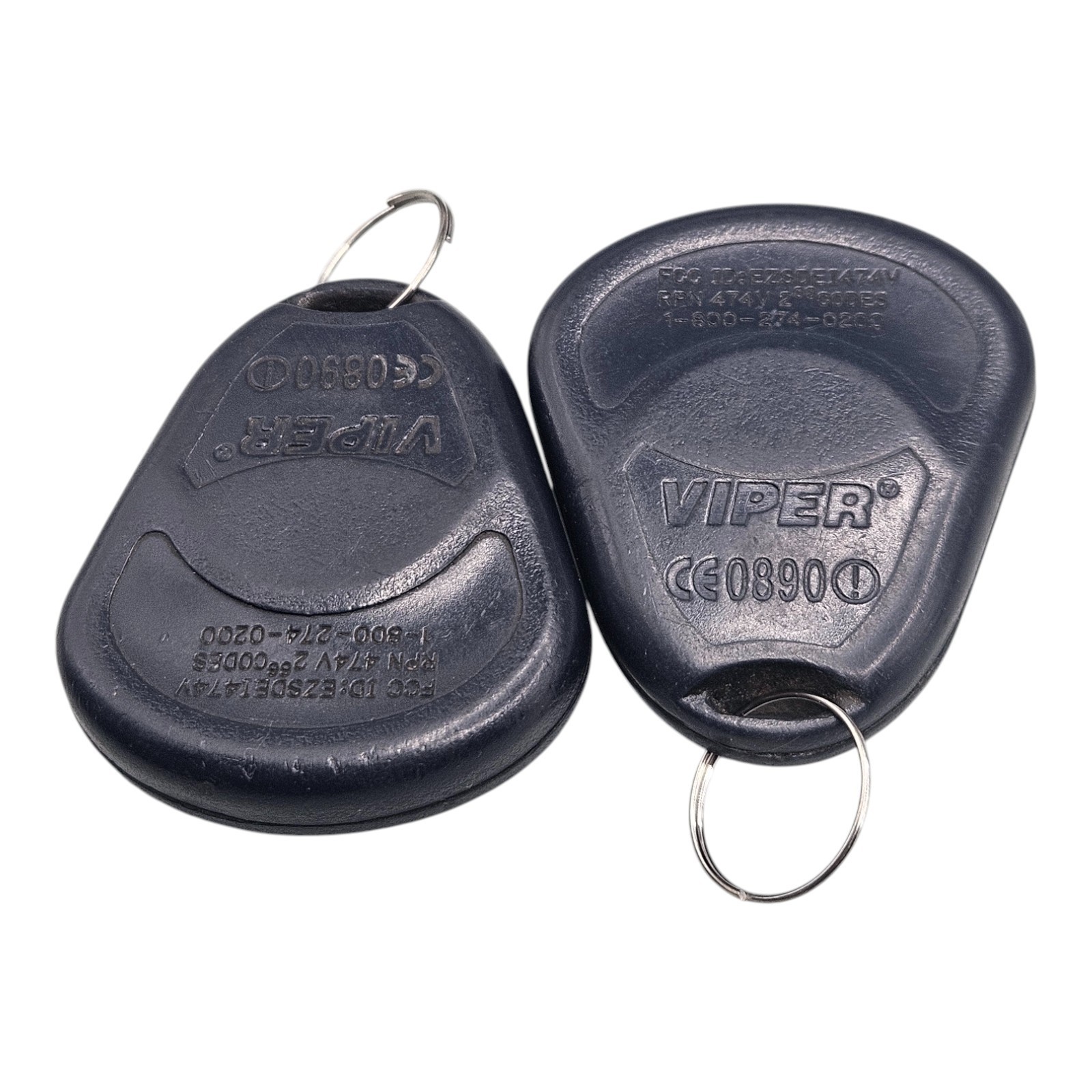 PAIR OF VIPER KEYLESS REMOTE START FOB ALARM TRANSMITTER EZSDEI474V RPN 474V