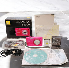 Nikon COOLPIX S3300 Strawberry Pink 16.0MP Digital Camera w/ Box and Pouch
