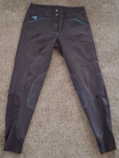 Piper By Smartpak Breeches Women 26R Gray Stretch Full Seat Equestrian Riding