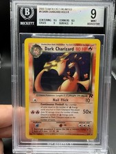 2000 Pokemon Team Rocket Dark Charizard 4/82 Holo Rare Vintage BGS 9 Nm CLEAN!