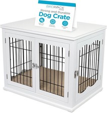 Decorative Dog Kennel with Pet Bed Small Pet House Double Door Indoor Crate