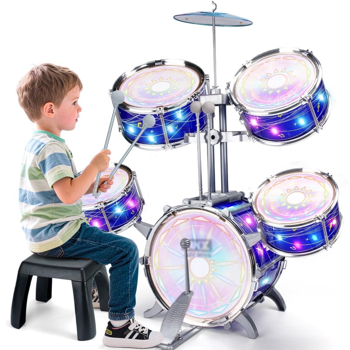 Kids Drum Sets for 2-5, Toddler Drum Set Ages 1-3, Junior Mini