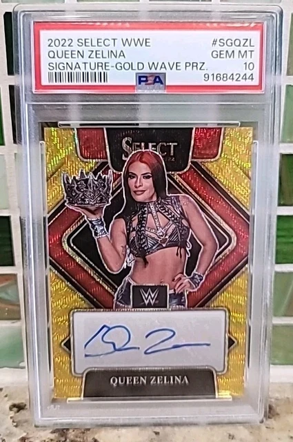 2022 Panini Select Queen Zelina Vega Gold Wave Auto /5 PSA 10 👑 BOOKEND